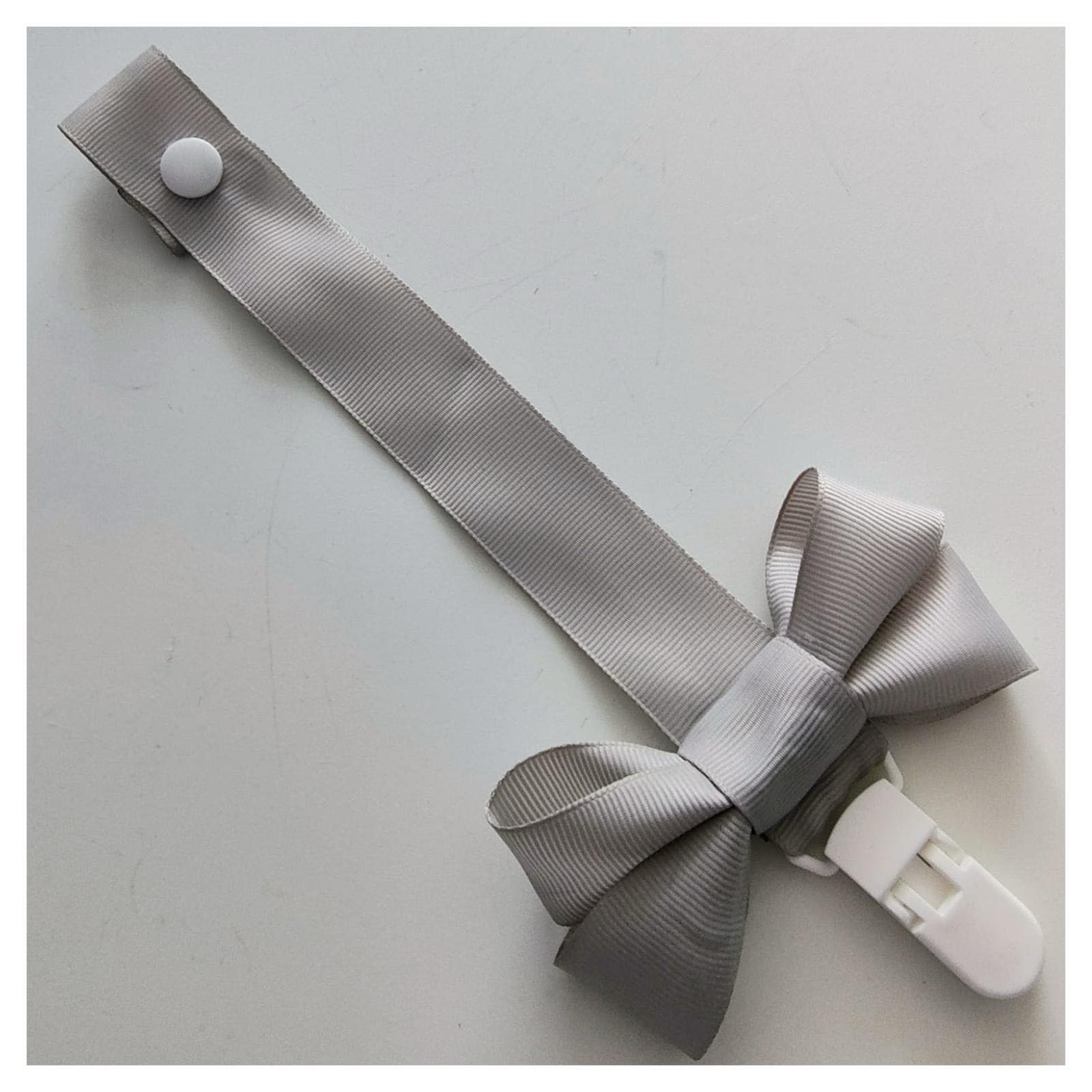 Grey/Silver Dummy Clip With Bow